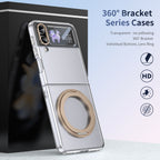 Ultramarinelife Ice Cooling Galaxy Z Flip3 Case 360 Swivel Magnet Ring Stand No Yellowing