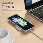 Ultramarinelife Ice Cooling Galaxy Z Flip3 Case 360 Swivel Magnet Ring Stand Wireless Charging