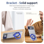 Ultramarinelife Ice Cooling Galaxy Z Flip4 Case 360 Swivel Magnet Ring Stand Solid Support
