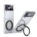 Ultramarinelife Ice Cooling Galaxy Z Flip4 Case 360 Swivel Magnet Ring Stand Black Color