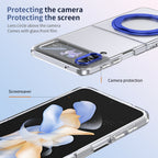 Ultramarinelife Ice Cooling Galaxy Z Flip4 Case 360 Swivel Magnet Ring Stand Camera Protection