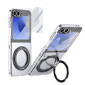 Ultramarinelife Ice Cooling Galaxy Z Flip5 Case 360 Swivel Magnet Ring Stand Black Color