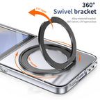 Ultramarinelife Ice Cooling Galaxy Z Flip5 Case 360 Swivel Magnet Ring Stand Alloy Aluminum Material