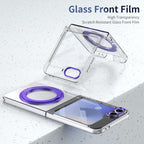 Ultramarinelife Ice Cooling Galaxy Z Flip6 Case 360 Swivel Magnet Ring Stand Glass Front Film