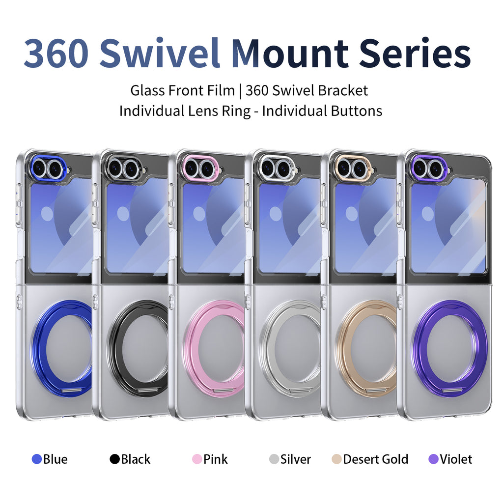 Ultramarinelife Ice Cooling Galaxy Z Flip6 Case 360 Swivel Magnet Ring Stand 7 Colors Available