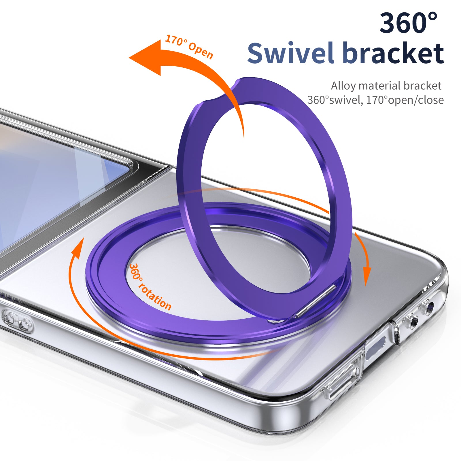 Ultramarinelife Ice Cooling Galaxy Z Flip6 Case 360 Swivel Magnet Ring Stand Alloy Material