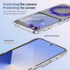 Ultramarinelife Ice Cooling Galaxy Z Flip6 Case 360 Swivel Magnet Ring Stand Camera Protection