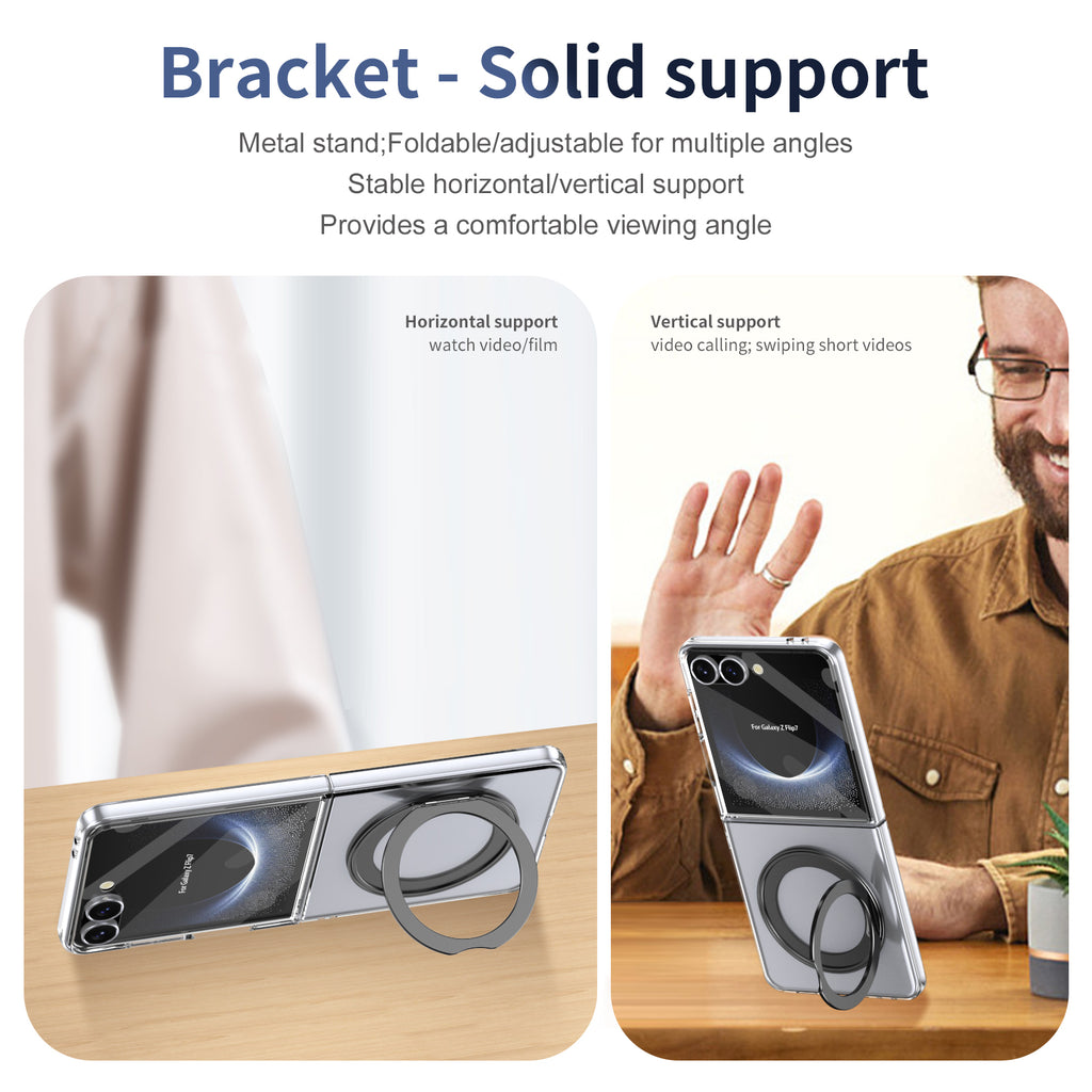 Ultramarinelife Ice Cooling Galaxy Z Flip7 Case 360 Swivel Magnet Ring Stand Horizontal and Vertical 