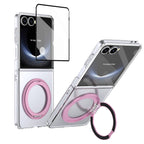Ultramarinelife Ice Cooling Galaxy Z Flip7 Case 360 Swivel Magnet Ring Stand Pink Color