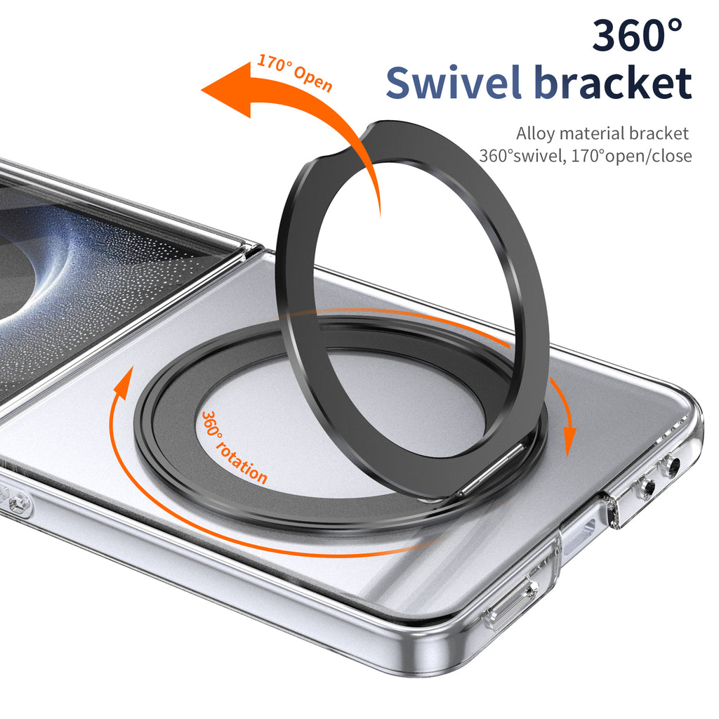Ultramarinelife Ice Cooling Galaxy Z Flip7 Case 360 Swivel Magnet Ring Stand Alloy Material