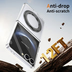 Ultramarinelife Ice Cooling Galaxy Z Flip7 Case 360 Swivel Magnet Ring Stand Anti-drop 12FT