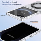 Ultramarinelife Ice Cooling Galaxy Z Flip8 Case 360 Swivel Magnet Ring Stand Screen and Camera Protection