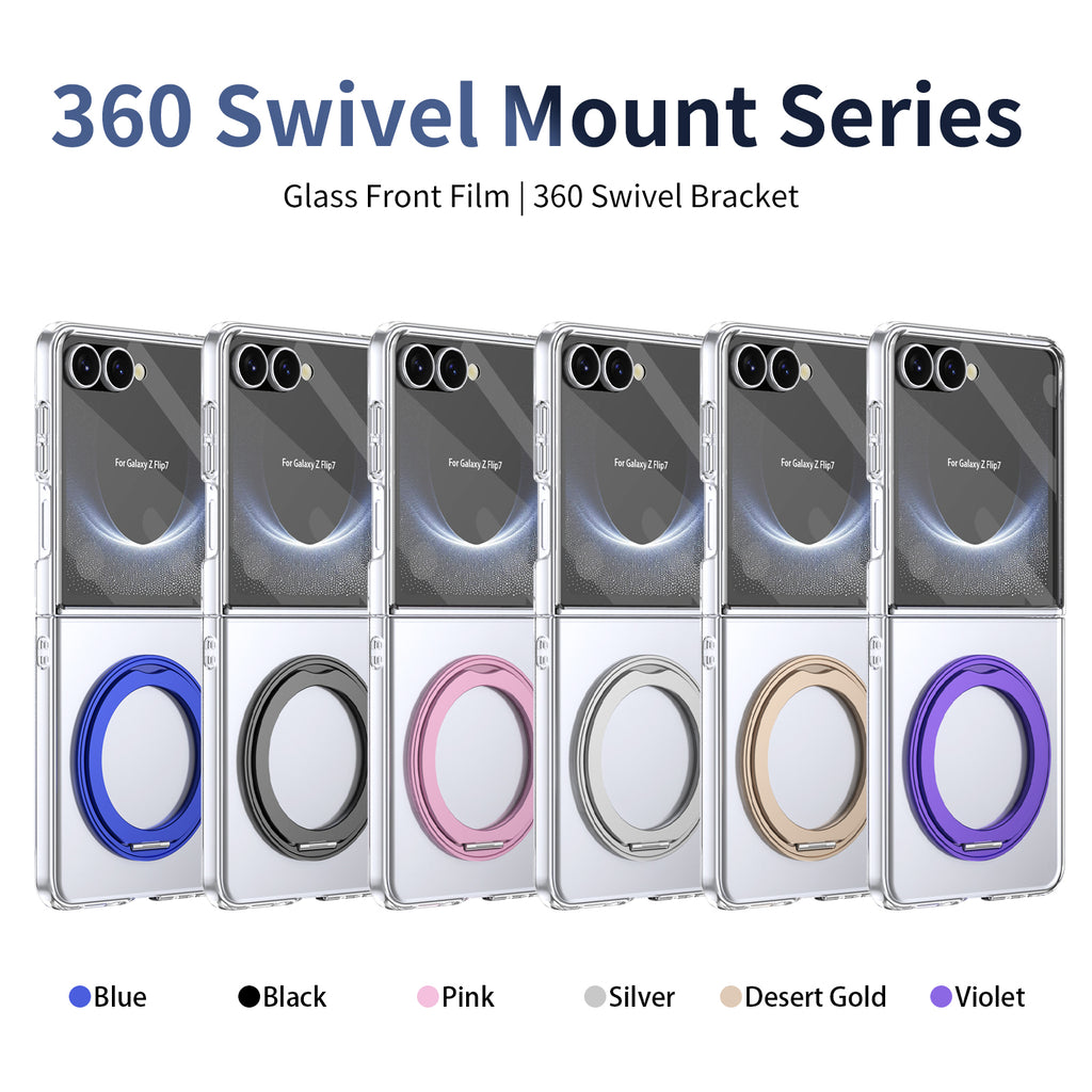 Ultramarinelife Ice Cooling Galaxy Z Flip8 Case 360 Swivel Magnet Ring Stand 7 Colors Available