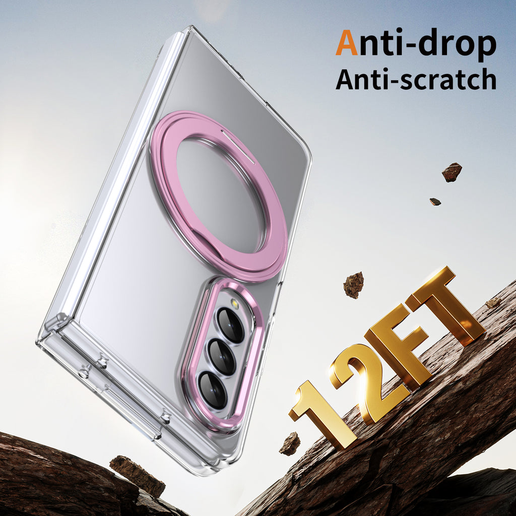 Ultramarinelife Ice Cooling Galaxy Z Fold4 Wide Case 360 Swivel Magnet Ring Stand Anti-drop 12FT