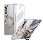 Ultramarinelife Ice Cooling Galaxy Z Fold4 Wide Case 360 Swivel Magnet Ring Stand Gold Color