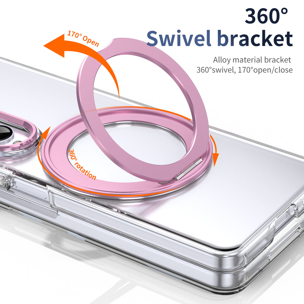 Ultramarinelife Ice Cooling Galaxy Z Fold4 Wide Case 360 Swivel Magnet Ring Stand Alloy Material