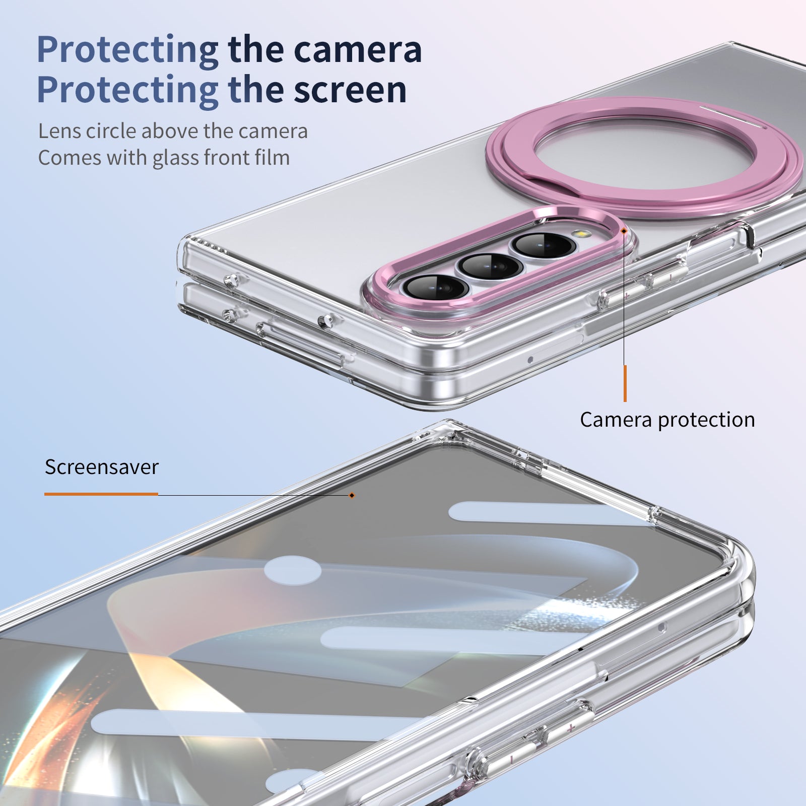 Ultramarinelife Ice Cooling Galaxy Z Fold4 Wide Case 360 Swivel Magnet Ring Stand Camera Protection