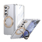 Ultramarinelife Ice Cooling Galaxy Z Fold5 Wide Case 360 Swivel Magnet Ring Stand Gold Color