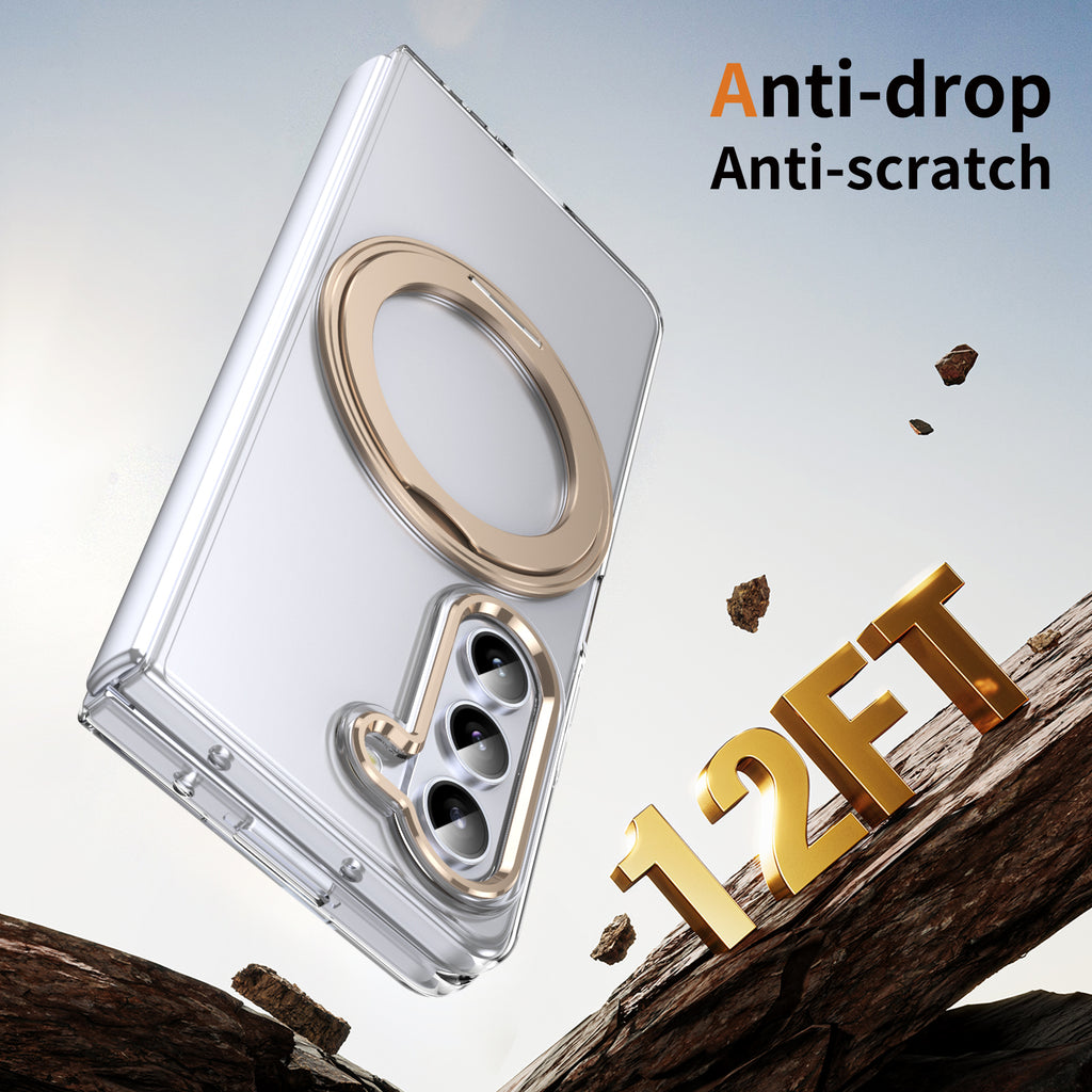 Ultramarinelife Ice Cooling Galaxy Z Fold5 Wide Case 360 Swivel Magnet Ring Stand Anti-drop 12Ft