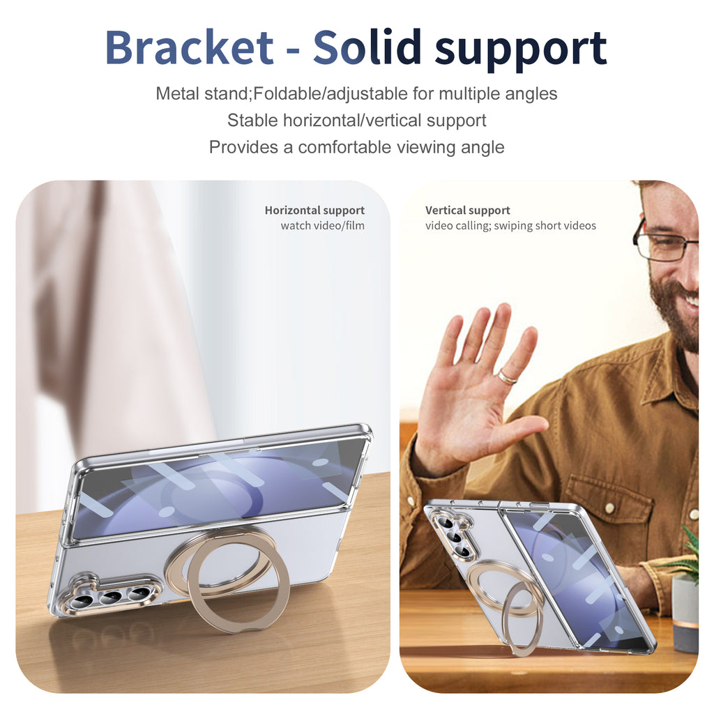 Ultramarinelife Ice Cooling Galaxy Z Fold5 Wide Case 360 Swivel Magnet Ring Stand Solid Horizontal and Vertical