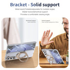 Ultramarinelife Ice Cooling Galaxy Z Fold5 Wide Case 360 Swivel Magnet Ring Stand Solid Horizontal and Vertical