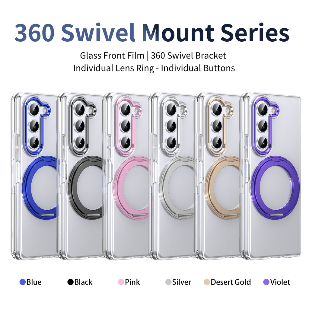Ultramarinelife Ice Cooling Galaxy Z Fold5 Wide Case 360 Swivel Magnet Ring Stand 7 Colors Available