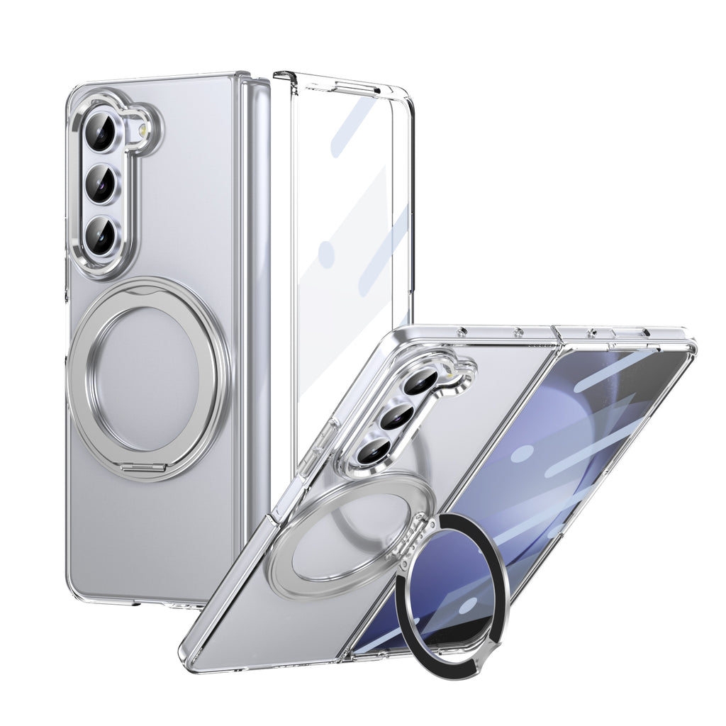 Ultramarinelife Ice Cooling Galaxy Z Fold5 Wide Case 360 Swivel Magnet Ring Stand Silver Color