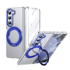 Ultramarinelife Ice Cooling Galaxy Z Fold5 Wide Case 360 Swivel Magnet Ring Stand Blue Color