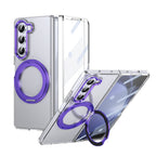 Ultramarinelife Ice Cooling Galaxy Z Fold5 Wide Case 360 Swivel Magnet Ring Stand Purple Color
