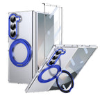 Ultramarinelife Ice Cooling Galaxy Z Fold6 Case 360 Swivel Magnet Ring Stand Blue Color