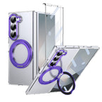 Ultramarinelife Ice Cooling Galaxy Z Fold6 Case 360 Swivel Magnet Ring Stand Purple Color
