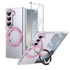 Ultramarinelife Ice Cooling Galaxy Z Fold6 Case 360 Swivel Magnet Ring Stand Pink Color
