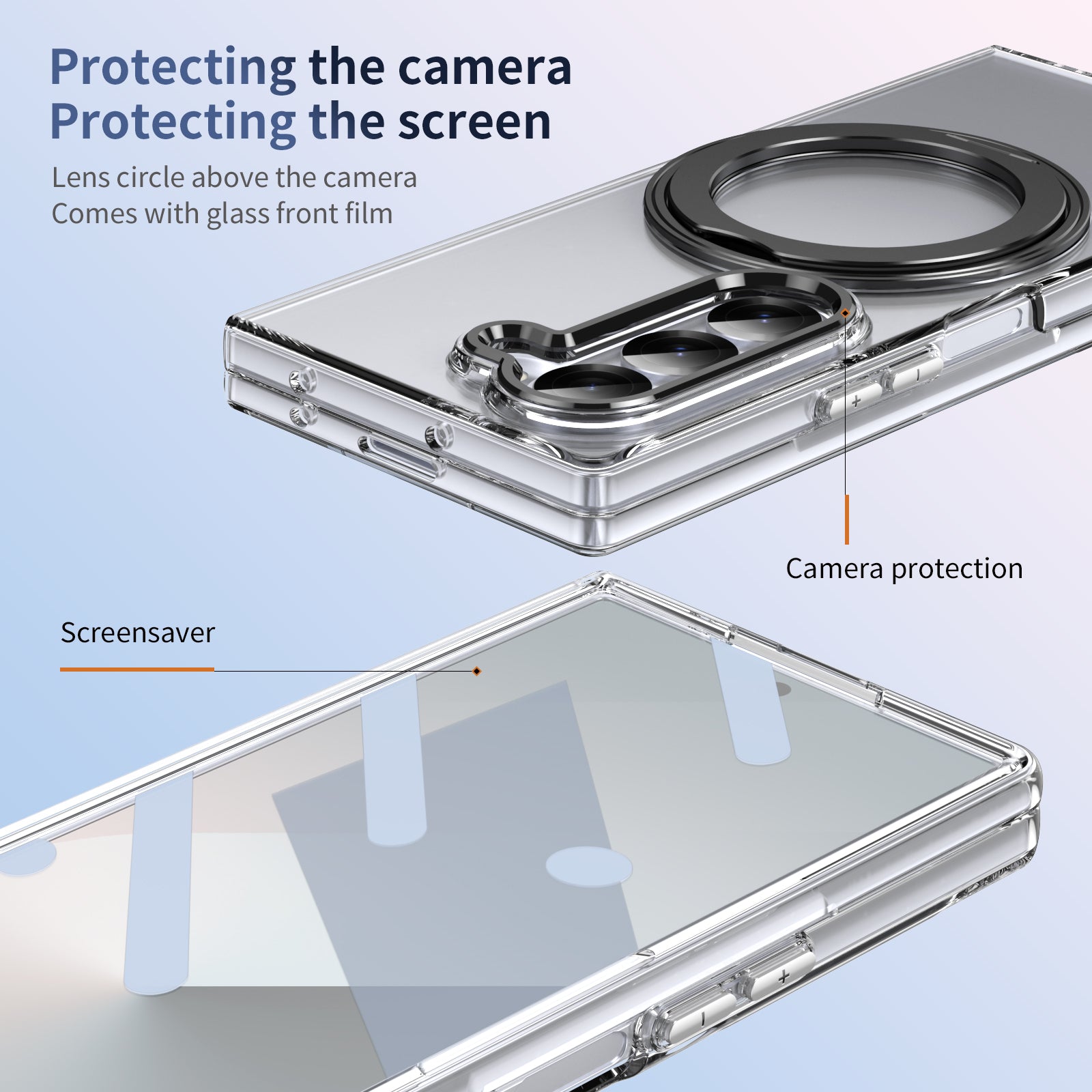 Ultramarinelife Ice Cooling Galaxy Z Fold6 Case 360 Swivel Magnet Ring Stand Camera Protection