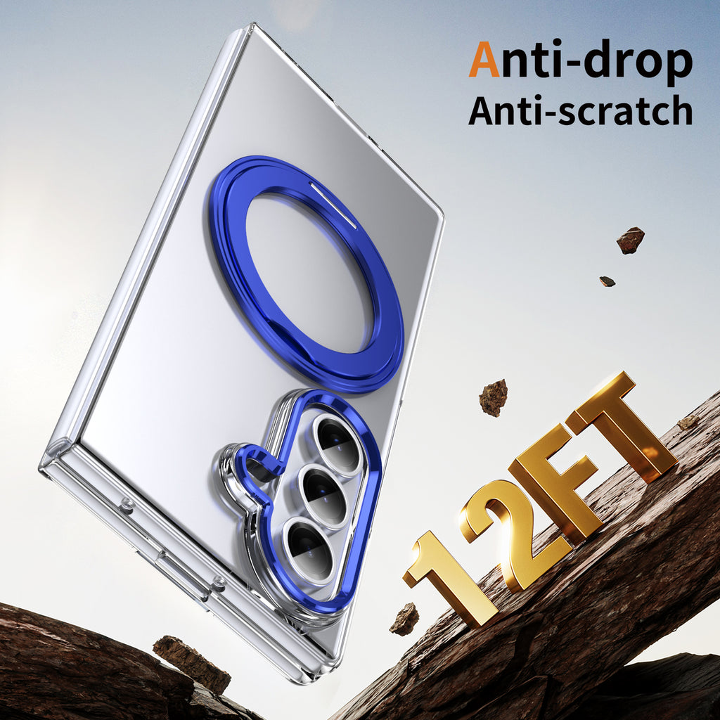 Ultramarinelife Ice Cooling Galaxy Z Fold7 Case 360 Swivel Magnet Ring Stand Anti-Drop 12FT
