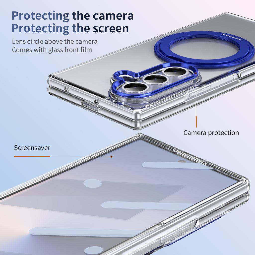 Ultramarinelife Ice Cooling Galaxy Z Fold7 Case 360 Swivel Magnet Ring Stand Camera Protection