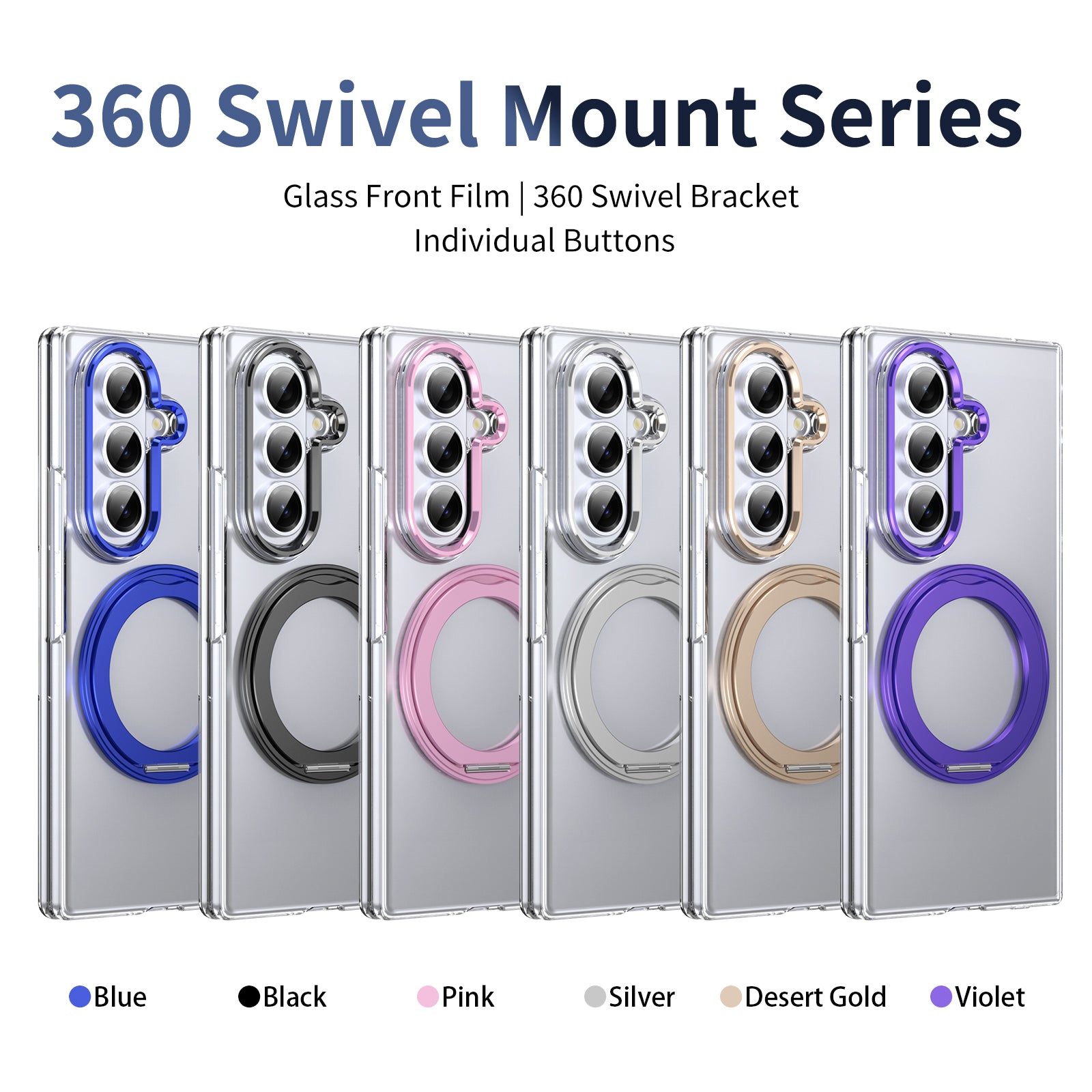Ultramarinelife Ice Cooling Galaxy Z Fold8 Case 360 Swivel Magnet Ring Stand 7 Colors Available
