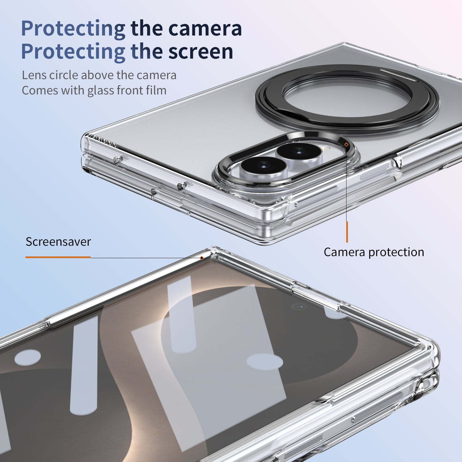Ultramarinelife Ice Cooling Galaxy Z Fold8 Wide Case 360 Swivel Magnet Ring Stand Screen Protection