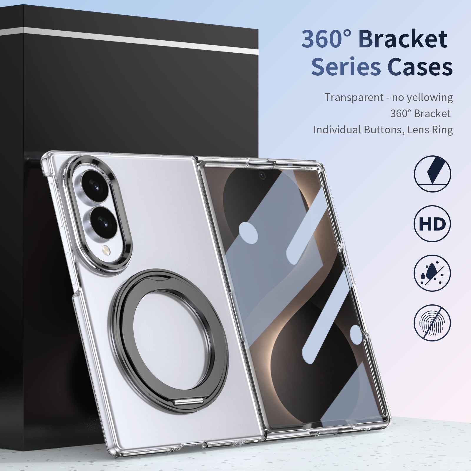 Ultramarinelife Ice Cooling Galaxy Z Fold8 Wide Case 360 Swivel Magnet Ring Stand No Yellowing