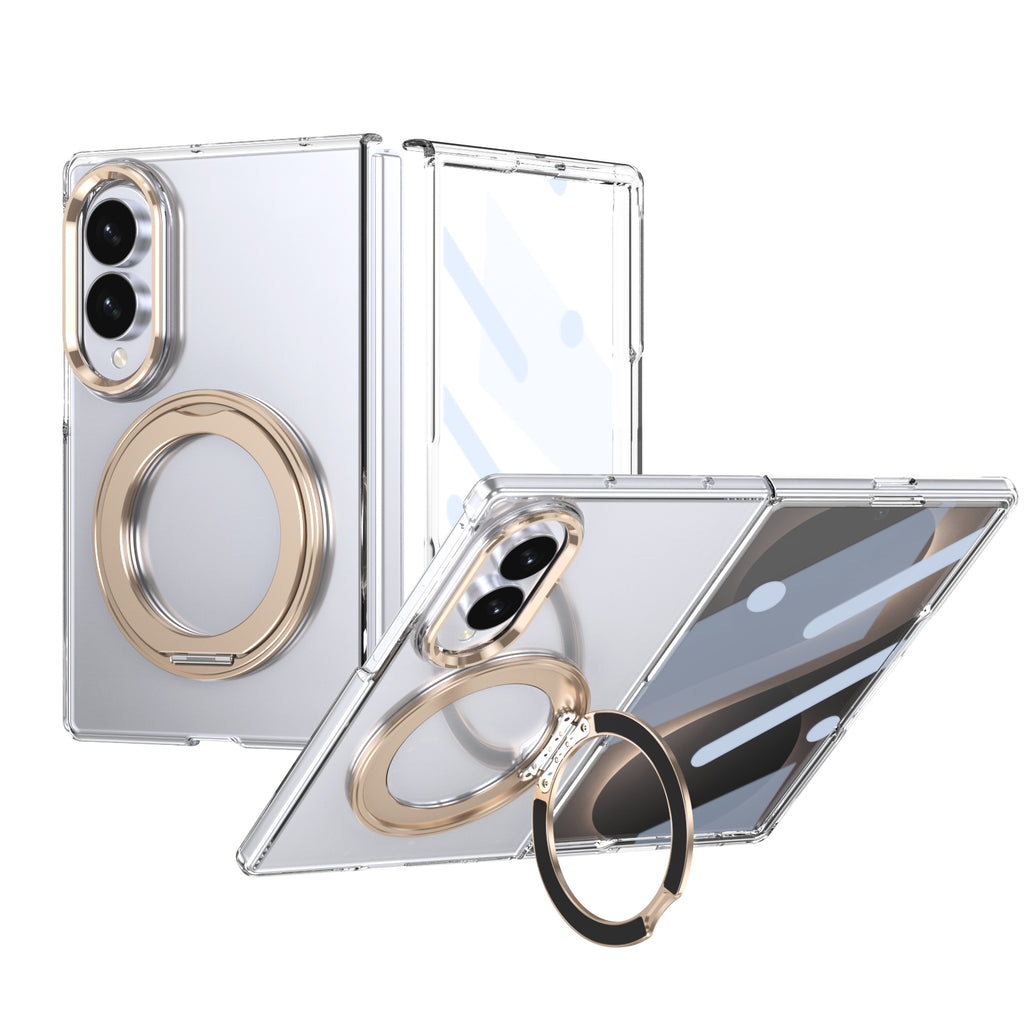 Ultramarinelife Ice Cooling Galaxy Z Fold8 Wide Case 360 Swivel Magnet Ring Stand Gold Color