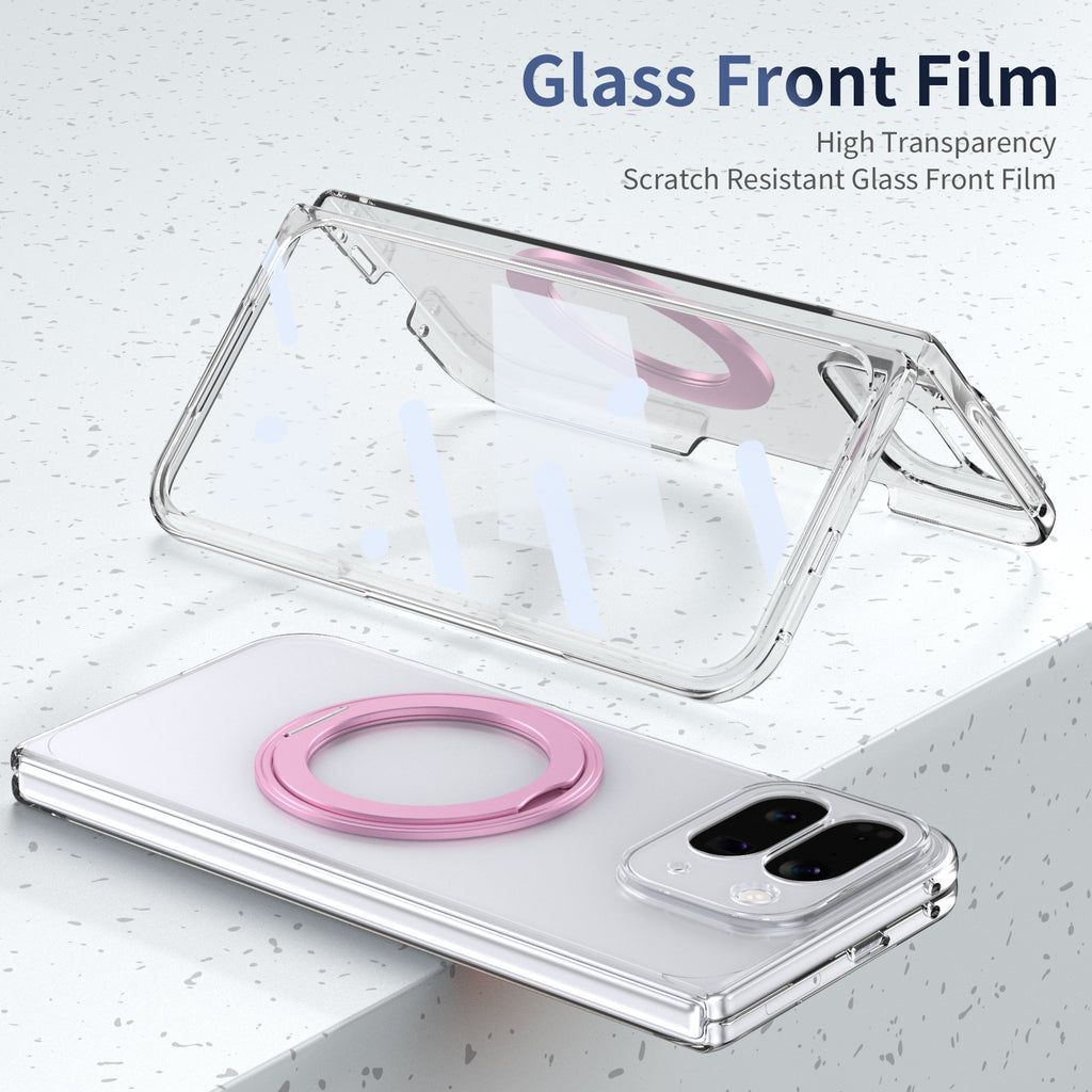 Ultramarinelife Ice Cooling Google Pixel 10 Pro Fold Case 360 Swivel Magnet Ring Stand Glass Front Film