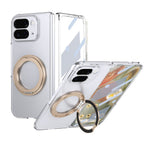Ultramarinelife Ice Cooling Google Pixel 10 Pro Fold Case 360 Swivel Magnet Ring Stand Gold Color