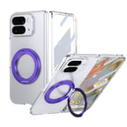 Ultramarinelife Ice Cooling Google Pixel 10 Pro Fold Case 360 Swivel Magnet Ring Stand Purple Color