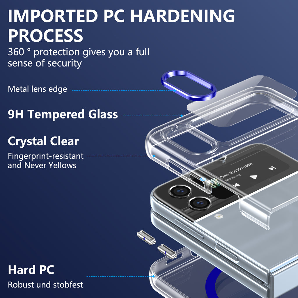 Ultramarinelife Ice Sense Magsafe Galaxy Z Flip3 Case Transparent Made of Hard PC