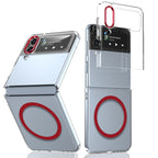 Ultramarinelife Ice Sense Magsafe Galaxy Z Flip3 Case Transparent Red Color