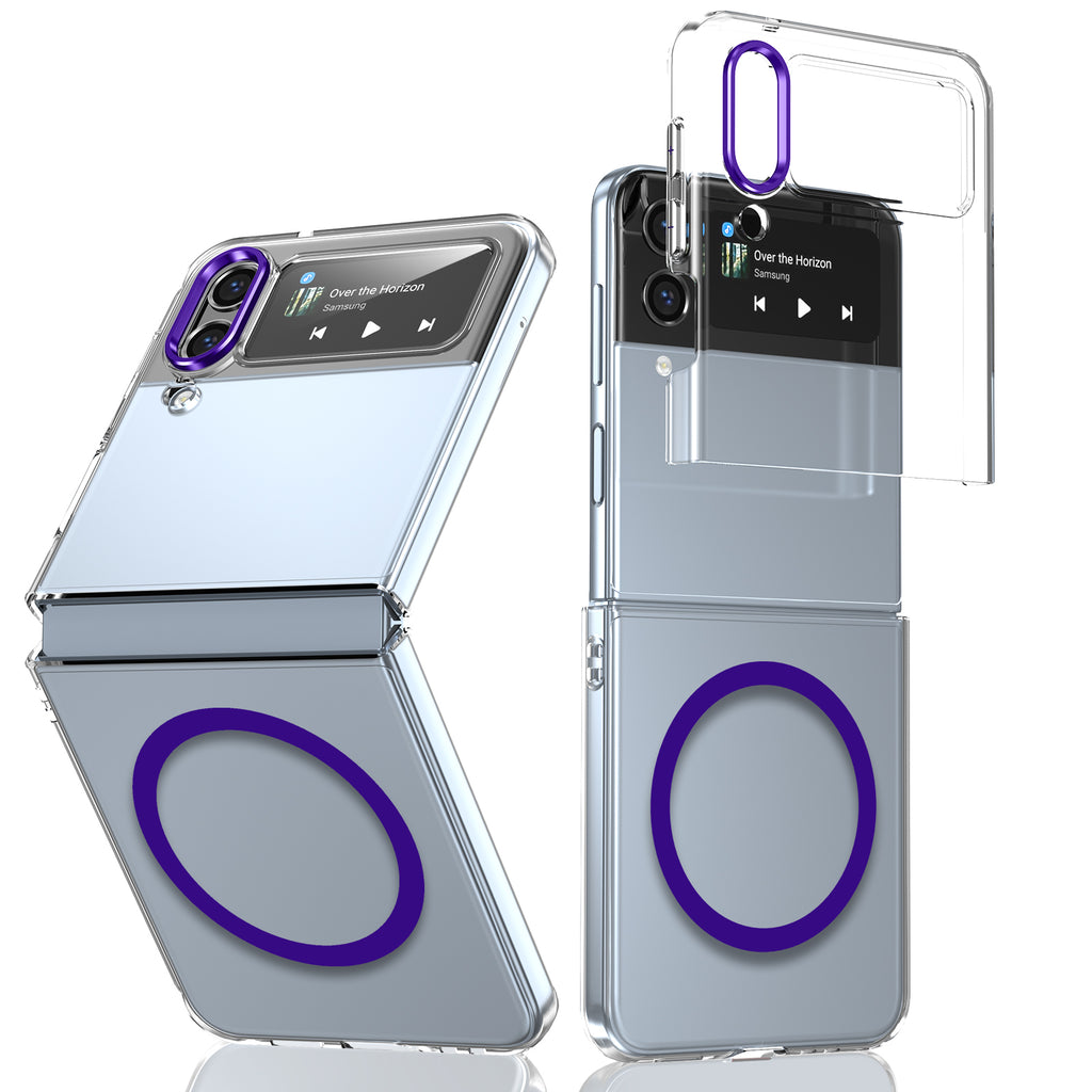 Ultramarinelife Ice Sense Magsafe Galaxy Z Flip3 Case Transparent Purple Color