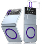 Ultramarinelife Ice Sense Magsafe Galaxy Z Flip3 Case Transparent Purple Color