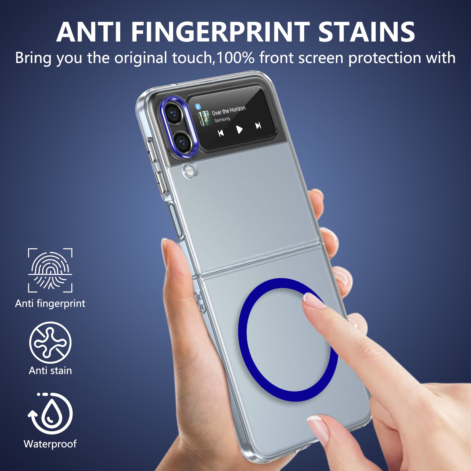 Ultramarinelife Ice Sense Magsafe Galaxy Z Flip3 Case Transparent Anti Fingerprint Stains