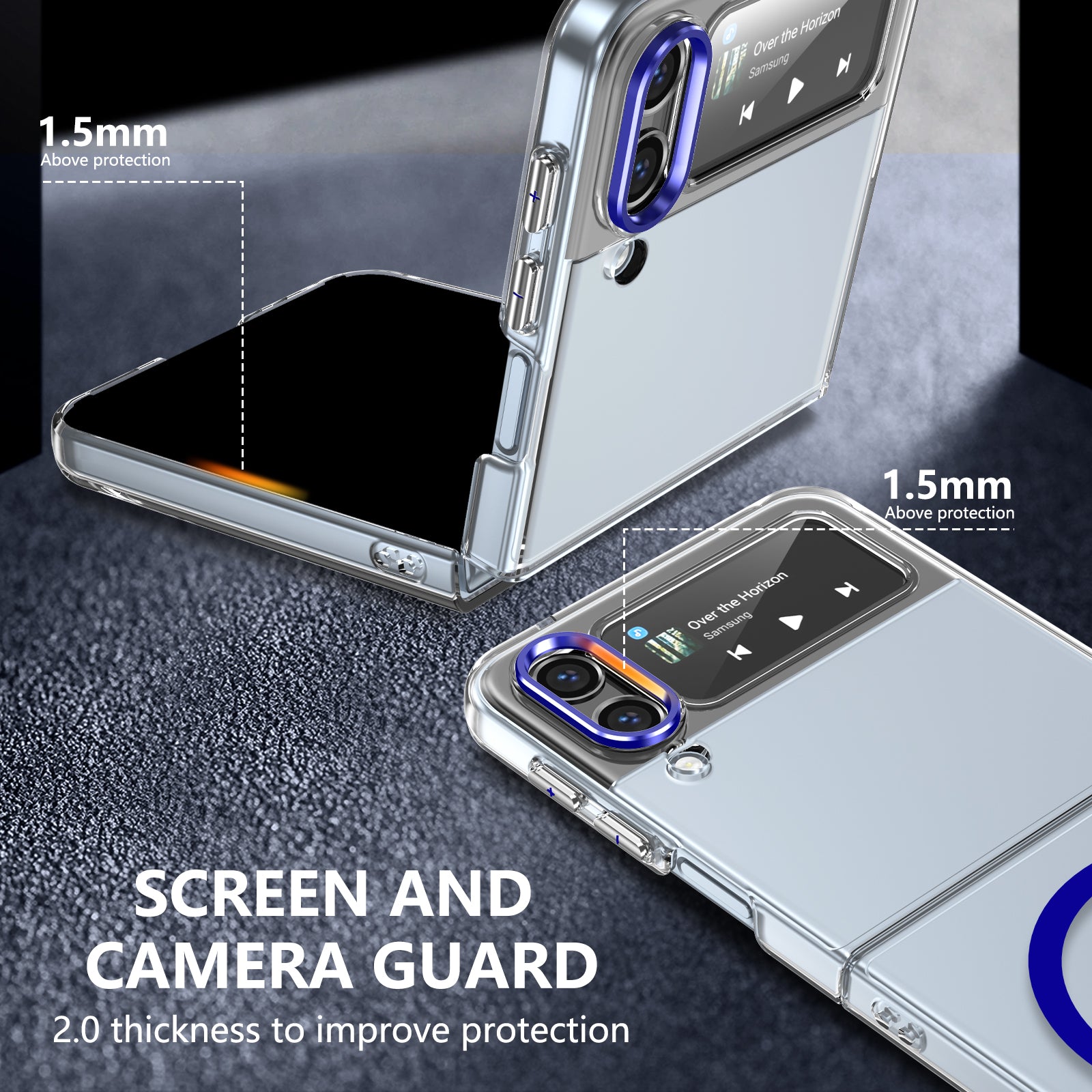 Ultramarinelife Ice Sense Magsafe Galaxy Z Flip3 Case Transparent Screen and Camera Guard