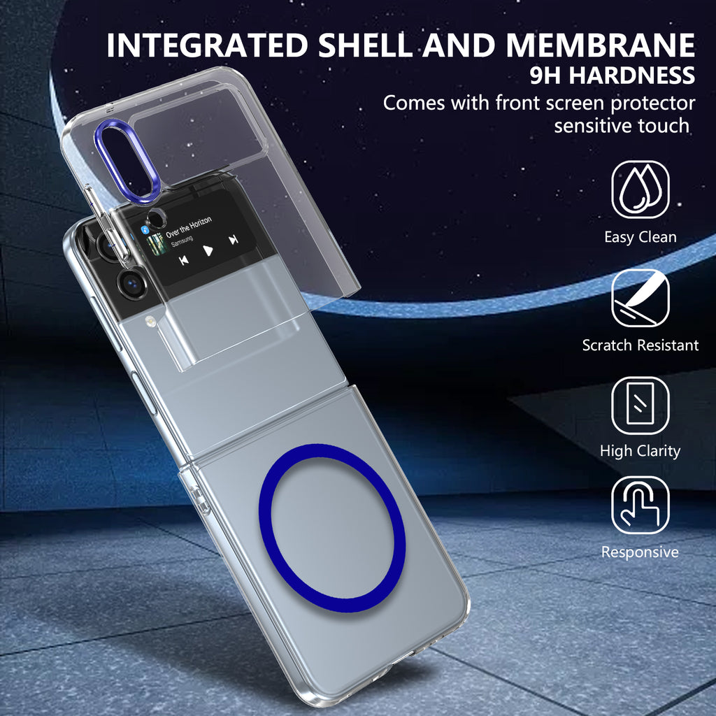 Ultramarinelife Ice Sense Magsafe Galaxy Z Flip3 Case Transparent with Front Screen Protector