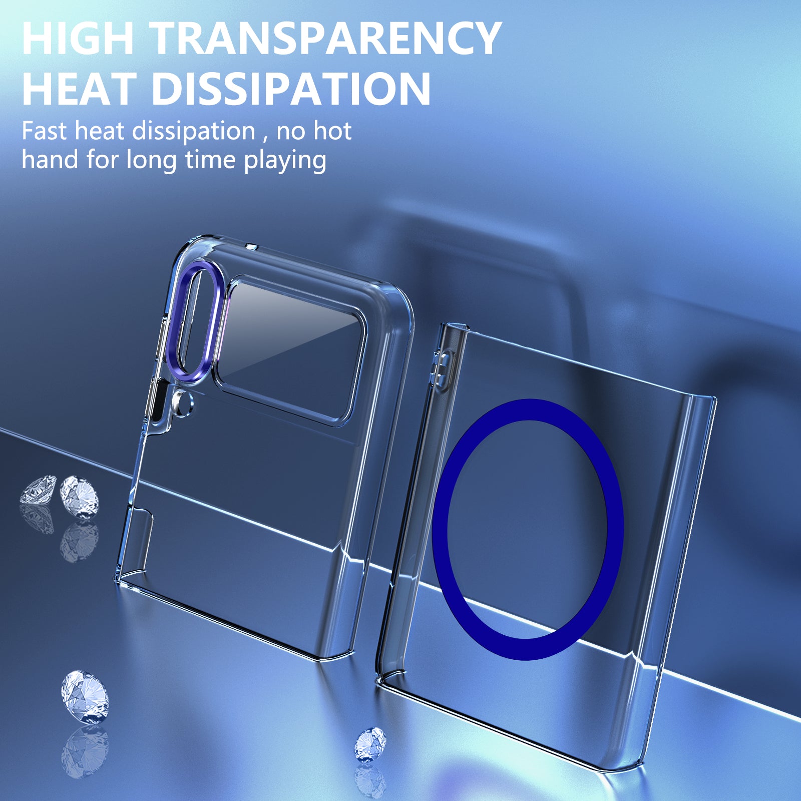 Ultramarinelife Ice Sense Magsafe Galaxy Z Flip3 Case Transparent High Transparency